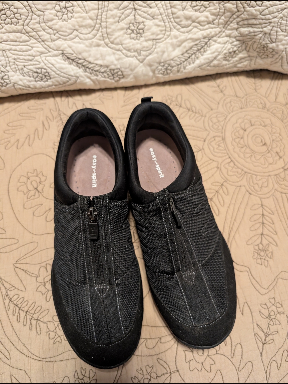 Easy Spirit Black Slip-On Zipper Women's Sneakers